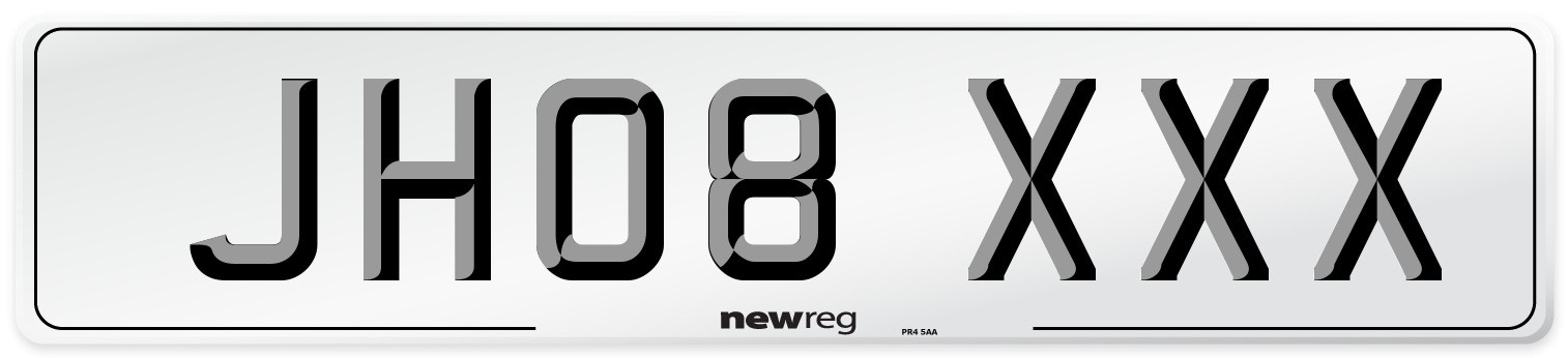 JH08 XXX Number Plate from New Reg